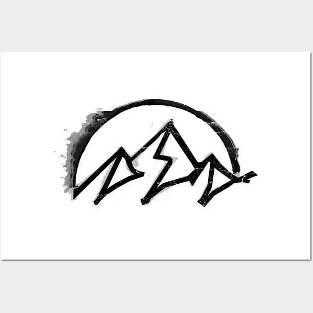 mountain sketch logo Wall Art by pholange